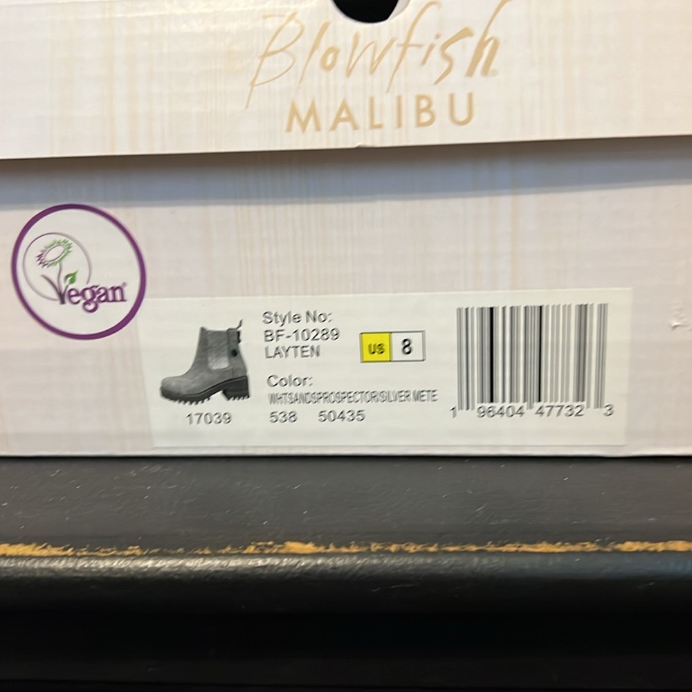 Blowfish Taupe Ankle Booties with Metallic Elastic Panels - Picture 4 of 5